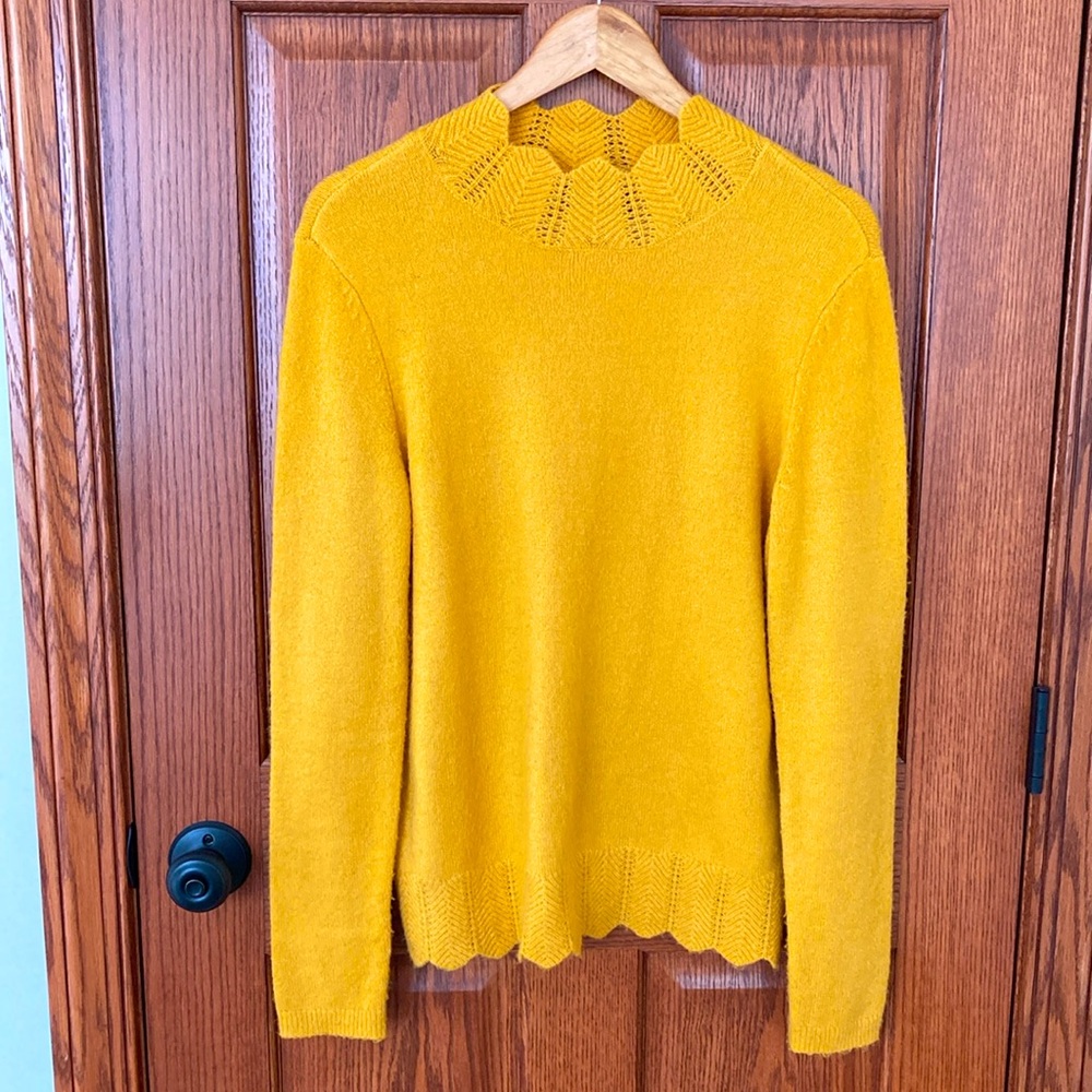 Liz Claiborne Womens Gold Mock Neck Pullover Sweater M